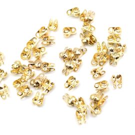 Tips / Corrente de Bolinha / 4mm (Pct. c/50 Unidades)-Dourado