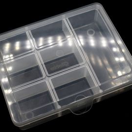 Caixa Organizadora N°01 /  (14X11X3,5cm) - 7 Divisórias - Transparente 