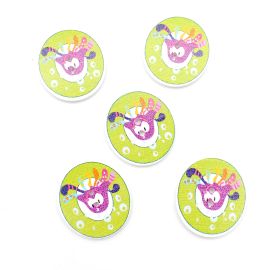 Botão de Madeira / Letras - Bichos Diversos (Unidade)-O