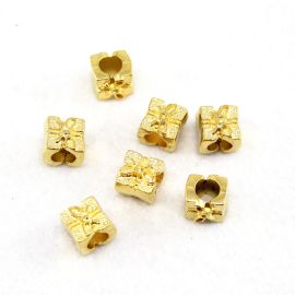 Berloque de Metal / 9mm - Caixinha de Presente - (unidade) - Dourado