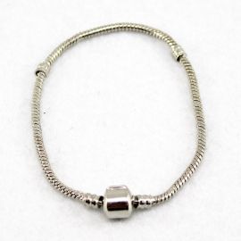 Pulseira Pandora em Metal / 18cm - Fecho com Trava - Níquel (Unidade) 