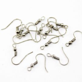 Base de Brinco / 20mm - Anzol (10 Pares)-Níquel