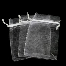 Saco de Organza / 7x9cm - (10 Unidades) - Branco