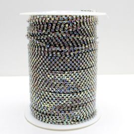 Corrente Níquel com Strass AB - SS8,5  (1 Metro)