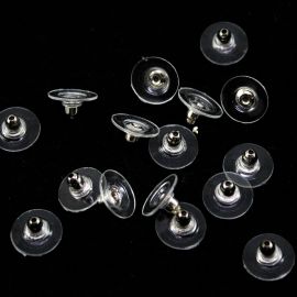 Tarraxa / 10mm - Sutiã de Orelha (10 Pares) - Níquel