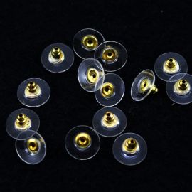 Tarraxa / 10mm - Sutiã de Orelha (10 Pares) - Dourado