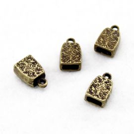 Terminal de Metal / 12x8mm - para Colagem (Unidade)-Ouro Velho