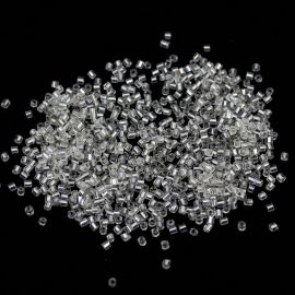 Vidrilho (Preciosa) / 2x9mm - Transparente com Miolo Prata (10 gramas)