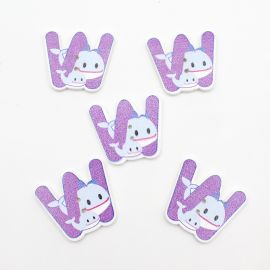 Botão de Madeira / Letras - Bichos Diversos (Unidade)-W