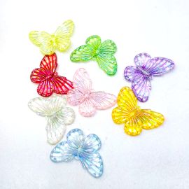 Mix Multicolorido Irisado / 28x41mm - Pingente Borboleta (10 gramas)