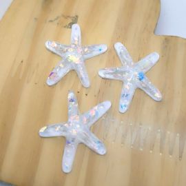 Aplique de Resina / 35x42mm - Estrela do Mar com Brilho (unidade)