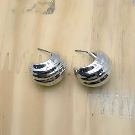 Pino de Plástico ABS / 21mm - Argola com Detalhe (1 par) - Níquel