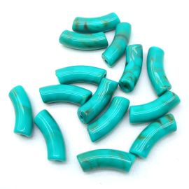 Conta Plástica Mesclada / 35x11mm - Cano Curvado (10 gramas)