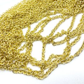 Corrente de Alumínio / 8mm - Elo Redondo (1 metro)-Dourado