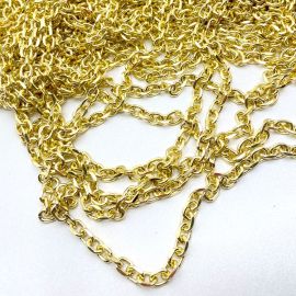 Corrente de Alumínio / 10x7mm - Oval (Metro)-Dourado