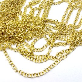 Corrente de Alumínio / 6mm - Regulagem - Redondo (1METRO) - Dourada
