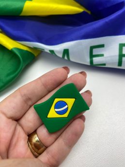 Tema Brasil - Bandeira / Aplique Emborrachado - 25x35mm (Unidade)