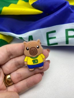Tema Brasil - Capivara / Aplique Emborrachado - 39x28mm (Unidade)