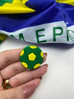 Tema Brasil - Bola / Aplique Emborrachado - 30mm (Unidade) - Verde