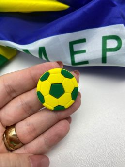 Tema Brasil - Bola / Aplique Emborrachado - 30mm (Unidade) - Amarela