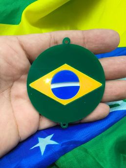 Tema Brasil / Pingente de Acrílico 60mm - Redondo (unidade) 