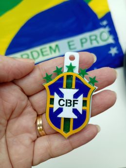 Tema Brasil / Pingente de Acrílico 57x37mm - CBF (unidade)