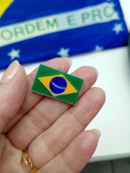 Tema Brasil / Aplique em Acrílico 25x15mm - Bandeira (unidade)
