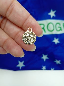 Tema Brasil / Pingente de Metal - Bola 14mm (1 Unidade)