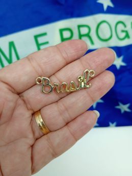 Tema Brasil / Pingente de Metal - Brasil 37mm (1 Unidade)