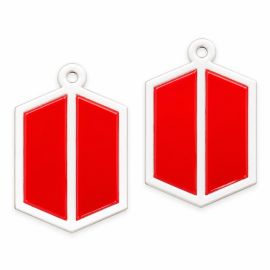 Pingente de Acrílico / 39x25mm - BTS - ARMY - (unidade) - Vermelho