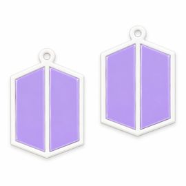 Pingente de Acrílico / 39x25mm - BTS - ARMY  (unidade) - Lilás