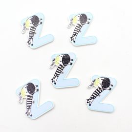 Botão de Madeira / Letras - Bichos Diversos (Unidade)-Z